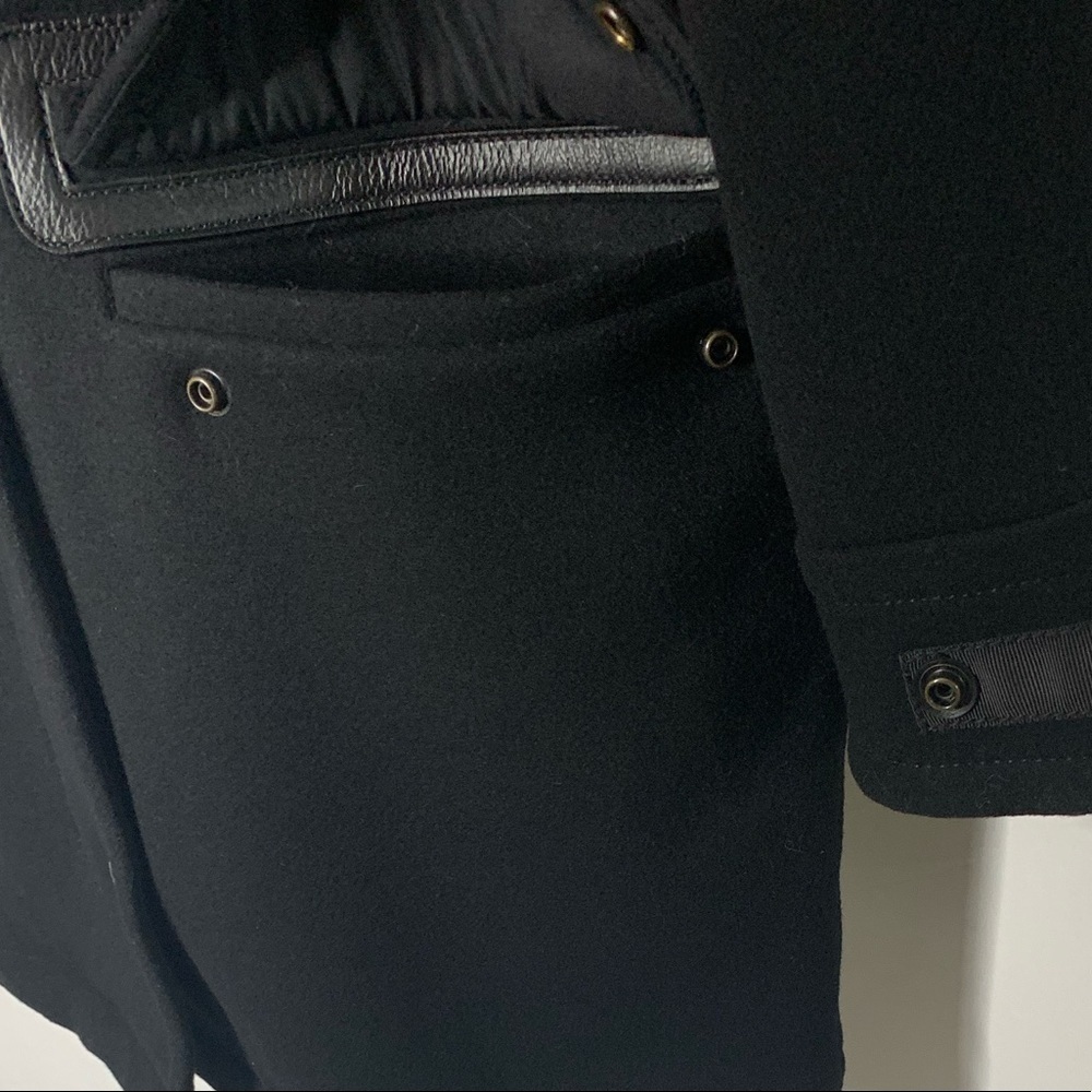 Coach New York Black Leather Trim Parka Coat - Picture 5 of 12